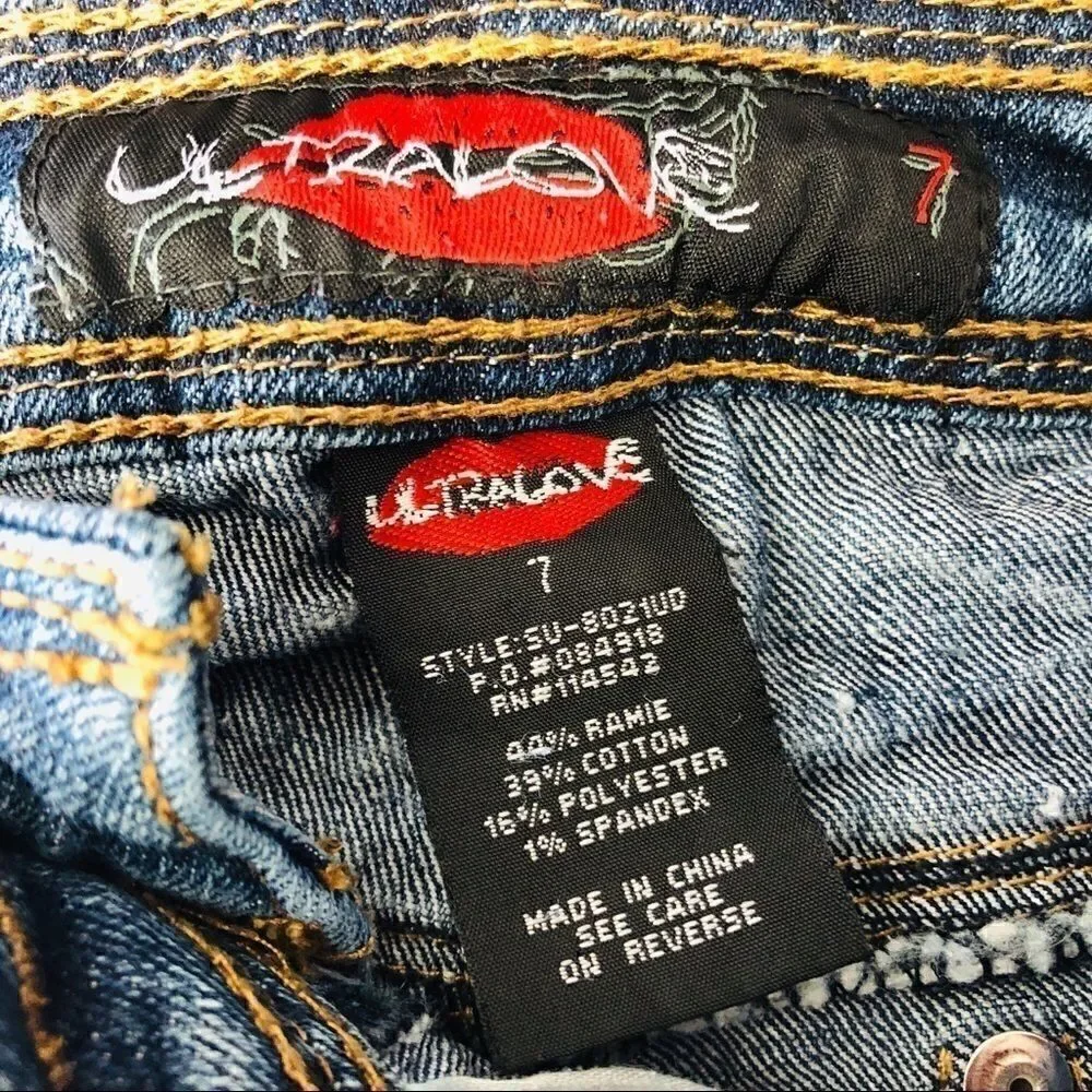 Set of TWO Size 7 Distressed Jean Shorts!!